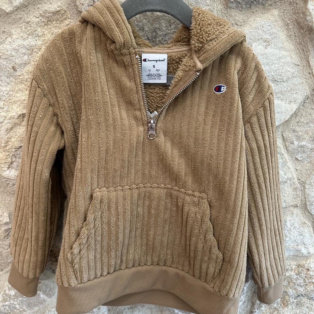 Champion‎ kids corduroy high pile hoodie size 5 excellent condition